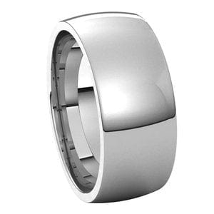 Rings Sterling Silver 8 mm Lightweight Comfort-Fit Half Round Band Size 7