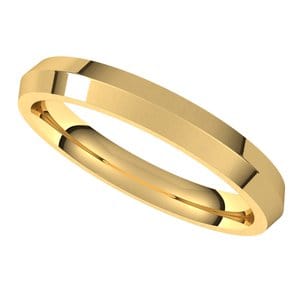 Rings 14K Yellow 3 mm Knife Edge Comfort Fit Band Size 8.5