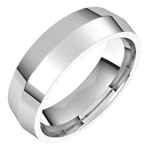 Rings 14K White 6 mm Knife Edge Comfort Fit Band Size 7