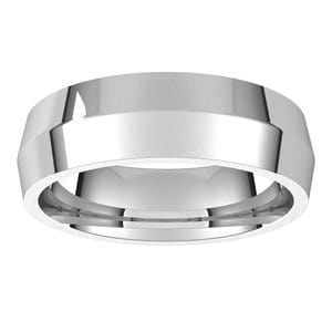 Rings 14K White 6 mm Knife Edge Comfort Fit Band Size 7