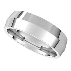 Rings 14K White 6 mm Knife Edge Comfort Fit Band Size 7