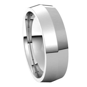 Rings 14K White 6 mm Knife Edge Comfort Fit Band Size 7