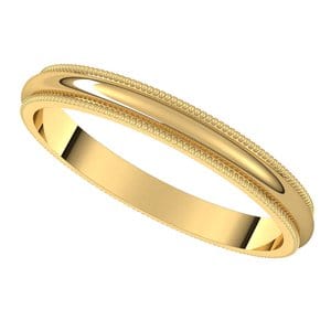 Rings 14K Yellow 2.5 mm Milgrain Half Round Band Size 7