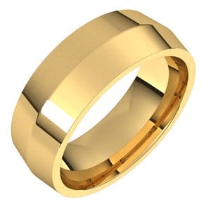 Rings 14K Yellow 7 mm Knife Edge Comfort Fit Band Size 9.5