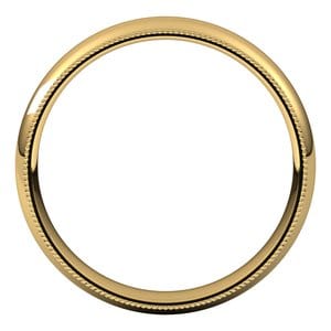 Rings 14K Yellow 4 mm Milgrain Comfort-Fit Half Round Band Size 6