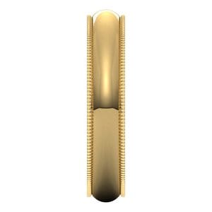 Rings 14K Yellow 4 mm Milgrain Comfort-Fit Half Round Band Size 6