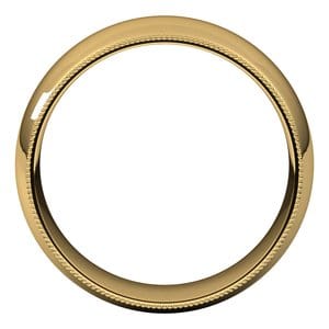 Rings 14K Yellow 8 mm Lightweight Milgrain Comfort-Fit Half Round Band Size 10.5