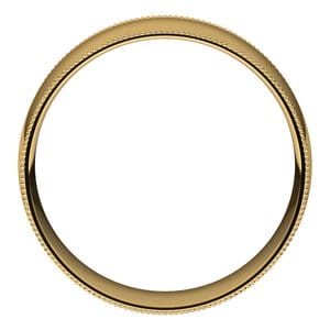 Rings 14K Yellow 7 mm Lightweight Milgrain Comfort-Fit Half Round Band Size 8.5