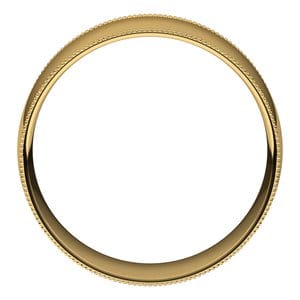 Rings 14K Yellow 8 mm Lightweight Milgrain Comfort-Fit Half Round Band Size 10.5