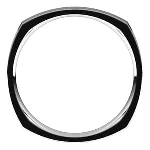 Rings 14K White 2.5 mm Comfort-Fit Square Band Size 10