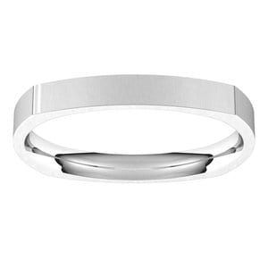Rings 14K White 2.5 mm Comfort-Fit Square Band Size 10