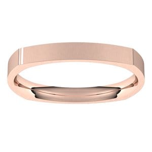 Rings 14K Rose 2.5 mm Comfort-Fit Square Band Size 8.5