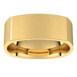 Rings 14K Yellow 7 mm Comfort-Fit Square Band Size 10