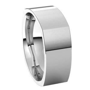 Rings Continuum Sterling Silver 7 mm Comfort-Fit Square Band Size 10