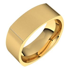 Rings 14K Yellow 9 mm Comfort-Fit Square Band Size 10