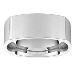 Sterling Silver 8 mm Comfort-Fit Square Band Size 10.5