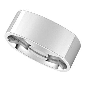 Sterling Silver 8 mm Comfort-Fit Square Band Size 10.5