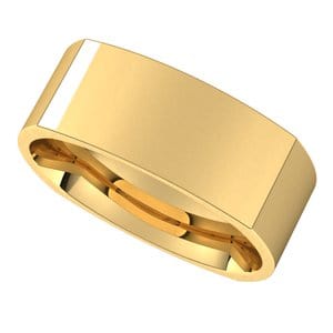 Rings 14K Yellow 9 mm Comfort-Fit Square Band Size 10