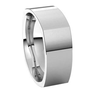 Sterling Silver 8 mm Comfort-Fit Square Band Size 10.5