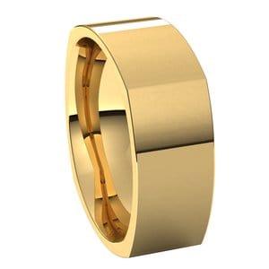 Rings 14K Yellow 9 mm Comfort-Fit Square Band Size 10