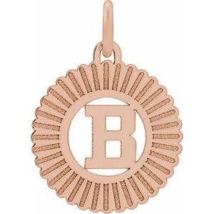 14K ROSE GOLD-PLATED STERLING SILVER INITIAL B PENDANT
