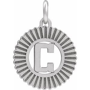 14K WHITE INITIAL C PENDANT