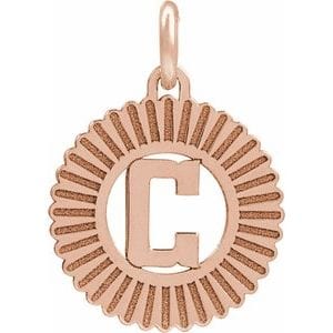 14K ROSE GOLD-PLATED STERLING SILVER INITIAL C PENDANT