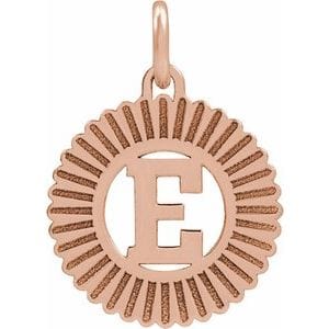 14K ROSE GOLD-PLATED STERLING SILVER INITIAL E PENDANT