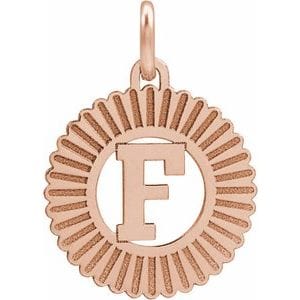 14K ROSE INITIAL F PENDANT