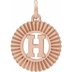 14K ROSE GOLD-PLATED STERLING SILVER INITIAL H PENDANT