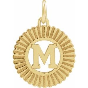 10K YELLOW INITIAL M PENDANT