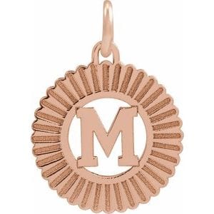 14K ROSE INITIAL M PENDANT