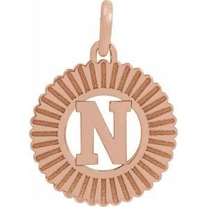 14K ROSE GOLD-PLATED STERLING SILVER INITIAL N PENDANT