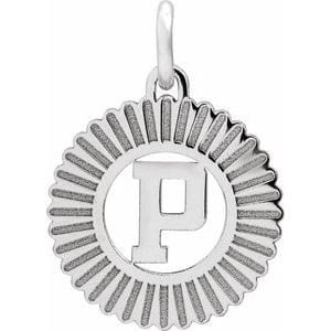 14K WHITE INITIAL P PENDANT