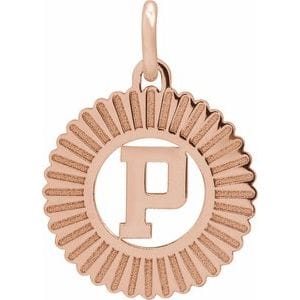 14K ROSE GOLD-PLATED STERLING SILVER INITIAL P PENDANT