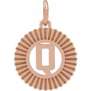 14K ROSE GOLD-PLATED STERLING SILVER INITIAL Q PENDANT