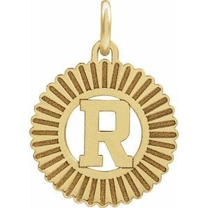 10K YELLOW INITIAL R PENDANT