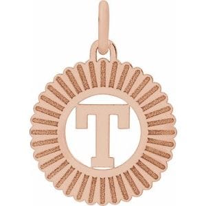 14K ROSE GOLD-PLATED STERLING SILVER INITIAL T PENDANT
