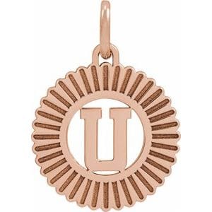 14K ROSE GOLD-PLATED STERLING SILVER INITIAL U PENDANT