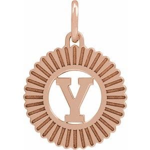 14K ROSE GOLD-PLATED STERLING SILVER INITIAL Y PENDANT