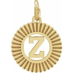 14K YELLOW GOLD-PLATED STERLING SILVER INITIAL Z PENDANT