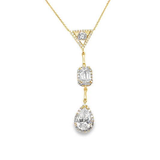 LAB GROWN DIAMOND MULTI-STONE NECKLACE 10K YELLOW GOLD 2.50CT