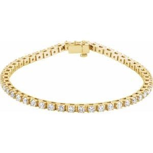 Bracelets 14K Yellow 3 3/8 CTW Natural Diamond Line 7" Bracelet