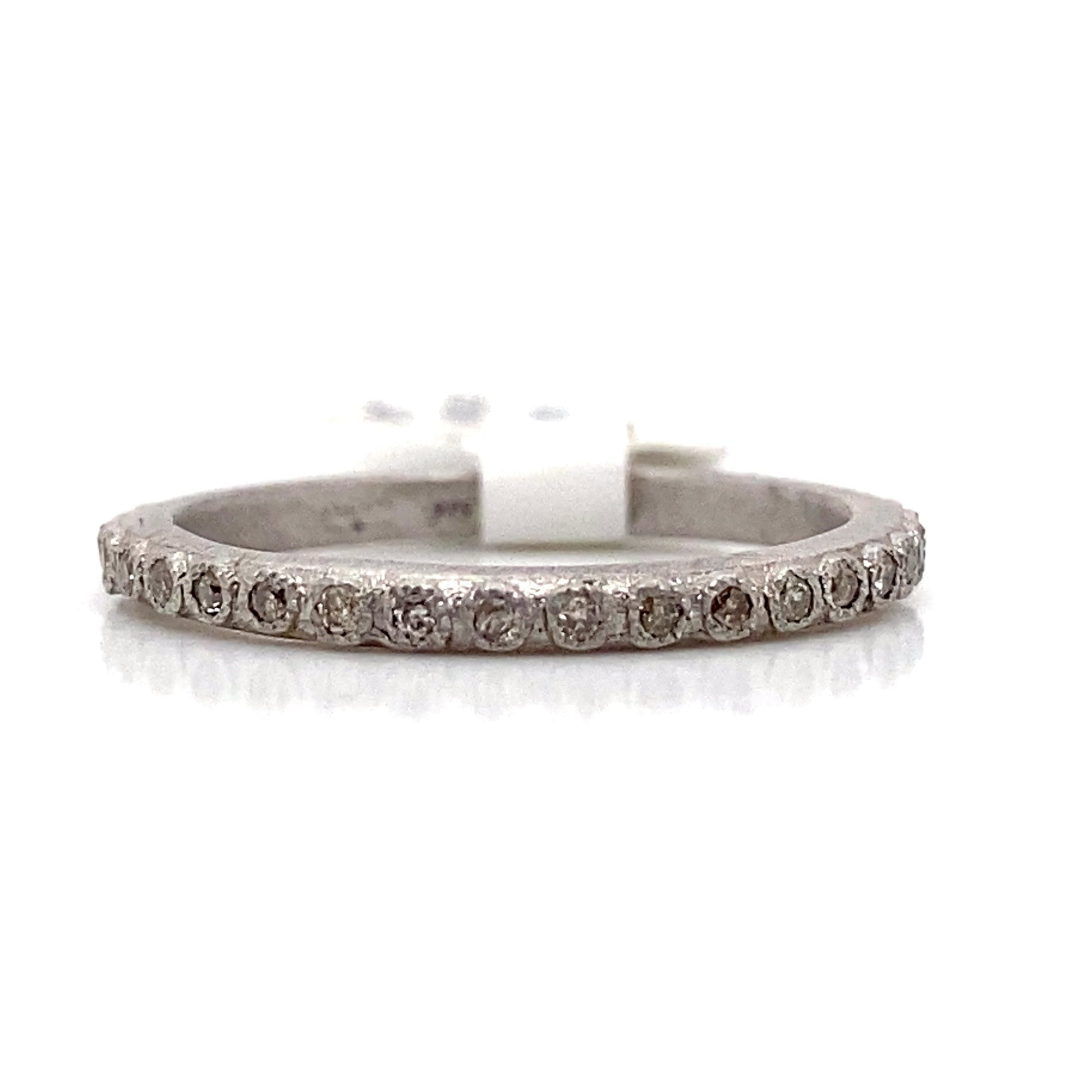 ARMENTA STERLING SILVER .20CT TW CHAMPAGNE NATURAL DIAMOND NEW WORLD STYLE ETERNITY BAND