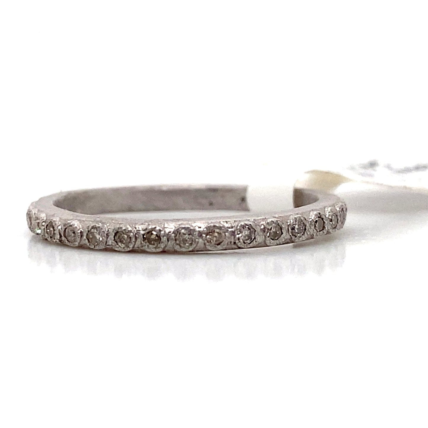 armenta sterling silver .20ct tw champagne natural diamond new world style eternity band