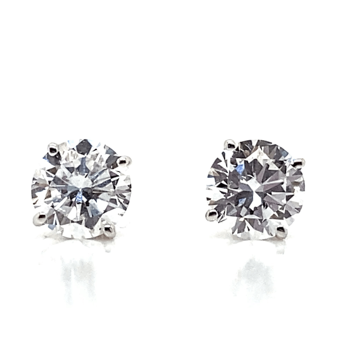 14KW 1.41CTW NAT RBC G-H/SI DIAMOND STUD EARRINGS