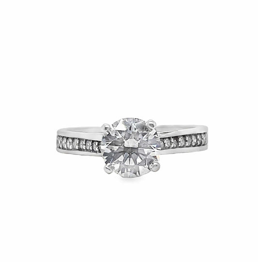 14KW 1.09CT LG RBC F/VS2 IGI .35CTW LG ACCENT RING