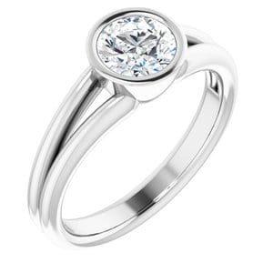 Rings 14K White 6 mm Round Engagement Ring Mounting