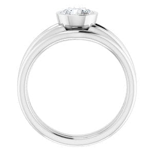 Rings 14K White 6 mm Round Engagement Ring Mounting