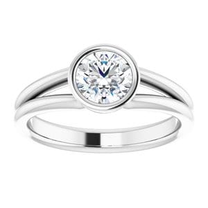 Rings 14K White 6 mm Round Engagement Ring Mounting